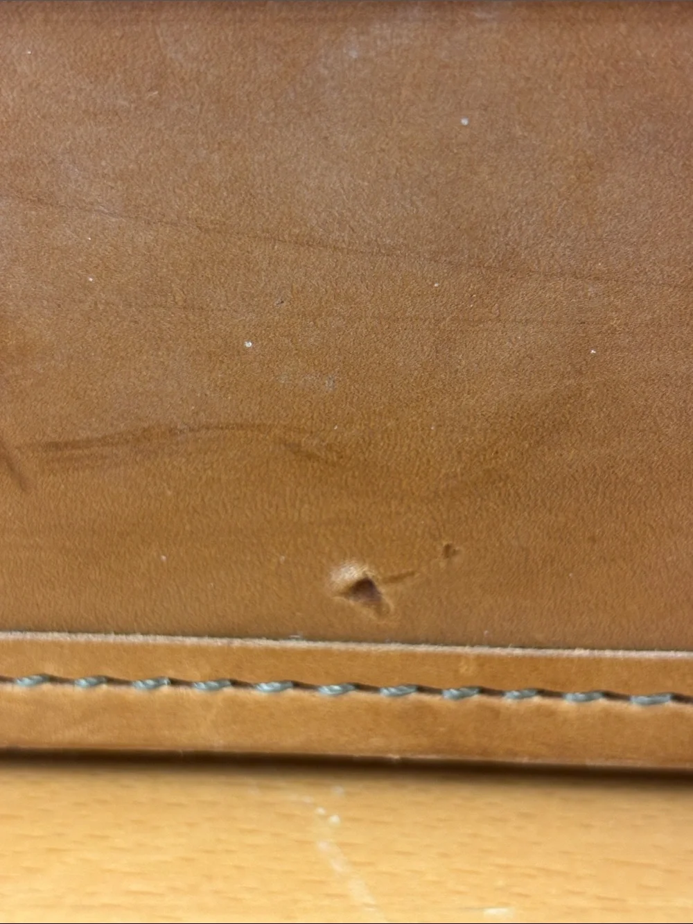 Tumbled Brown Leather Briefcase with Top Handle